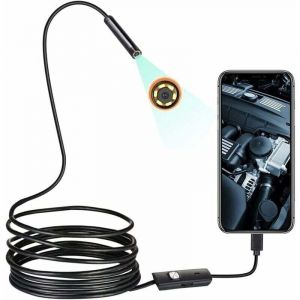 Endoscope, 1200P hd Endoscope Camera,IP67 Etanche Semi-Rigide Caméra d'inspection avec 6Réglable LED,pour Téléphone Android Windows Macbook