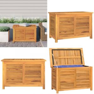 Vidaxl - Boîte de rangement de jardin et sac 90x50x58cm bois massif teck - Coffre De Jardin - Rangement Extérieur - Meuble De Jardin - Bois De Teck