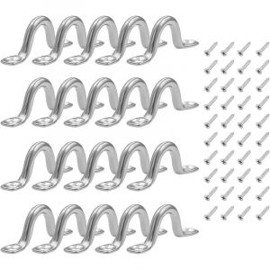20 Pièces Pontet INOX, Boucles de Pont en Acier Inoxydable, Boucles de Pont pour Kayaks, Pontet INOX Oeil, Plaques Forme à Bosse Boucle, pour Bateau,