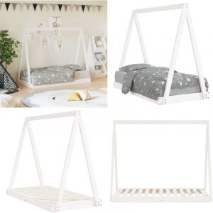 Vidaxl - Cadre de lit pour enfant blanc 70x140 cm bois de pin massif - Lit Bébé - Lit Enfant - Lit Tipi - Cadre De Lit - Bois De Pin - Home & Living