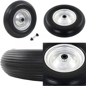 Vidaxl - Roue de brouette avec axe pu solide 4.00-8 390 mm - roue de brouette - roues de brouette - Home & Living
