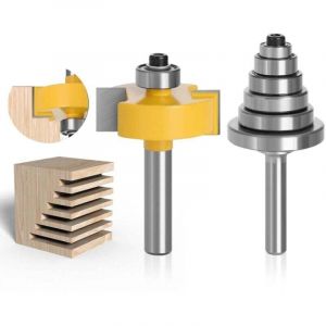 Rainureuse Bois, Fraises &agrave; Rainurer pour D&eacute;fonceuse, Fraise &agrave; Feuillure &agrave; Queue Bit avec 6 Ensemble Roulements pour Plusieurs Profondeurs 1/8", 1/4",
