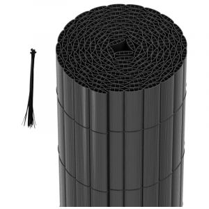 Swanew - Canisse en pvc Occultant Cloture, pour le jardinet balcon clôture brise-vent, Intimité, avec Serre-Câbles Gris 120 x 500cm