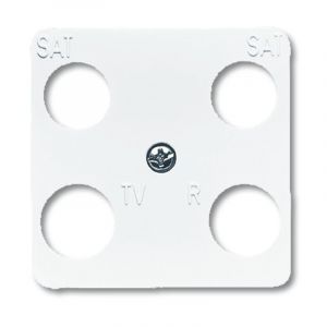 1743-04-214PLAQUE de recouvrement, prise d''''''''antenne quadruple (hirschmann) , blanc alpin, reflex si - Busch-jaeger