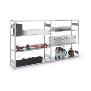 Meta - Rayonnage à grands compartim. à emboîter H2000xl1700xP600 mm étagère d'extension galvanisé argent 4 supports en acier