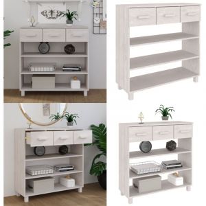 Vidaxl - Table console hamar Blanc 90x35x90 cm Bois massif de pin - Table Basse - Meuble Entrée - Table Console Blanche - Table D'appoint - Mobilier
