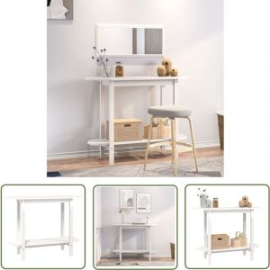 Table console Blanc 110x40x80 cm Bois massif de pin - Table Basse - Meuble Entrée - Table Console Blanche - Table Design - Mobilier Intérieur - The