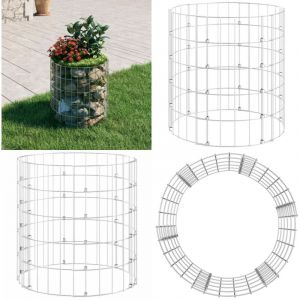 Vidaxl - Poteau &agrave; gabion circulaire Acier galvanis&eacute; &Oslash;50x50 cm - Cl&ocirc;ture Ronde - Gabion Rond - Bordure De Jardin - Panneau De Cl&ocirc;ture - D&eacute;coration