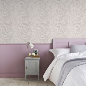 Papier peint Zebra paillettes 1005 x 52cm Argent