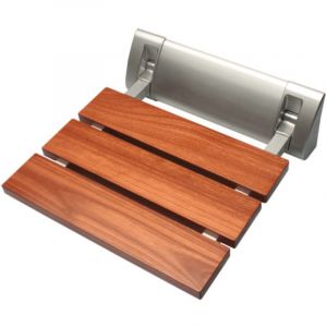Siko Multi Si&egrave;ge de douche rabattable en bois avec support, Marron (SEDWOOD)