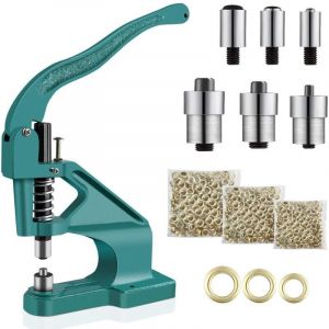 Rosvola - Machine à Œillets Professionnelle machine à oeillets pour bâches, presse a oeillets avec 3 Matrices et 900 Oeillets 6mm/10mm/12mm, pour