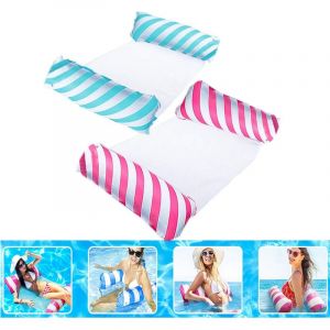 2Pcs Multi Usage Flottantes Hamac,Hamac d'eau Pliable Flottant Hamac,4-en-1 Hamac Gonflable Piscine,Hamac Flottant Gonflable Piscine pour Adultes