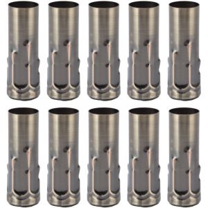 10 pi&egrave;ces E14 Tube en m&eacute;tal pour bougie support de lampe Base de lampe accessoires d'&eacute;clairage 25x80mm Bronze