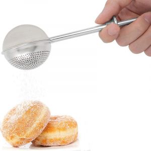 Saupoudreur &agrave; sucre glace, lot de 2 saupoudreurs t&eacute;lescopiques en acier inoxydable pour sucre glace et farine, saupoudreur/tamis/baguette &agrave;