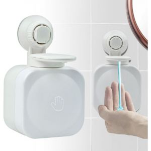 RHG Distributeur de savon manuel, distributeur de gel douche mural, distributeur de savon &agrave; ventouse