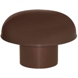 First Plast - Chapeau de ventilation pvc sans moustiquaire - Marron - &Oslash;100mm