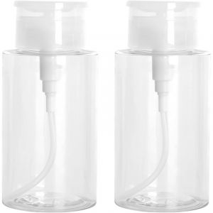 Lot de 2 Pcs Dissolvant Flacon Pompe Vide 300 ml Distributeur &agrave; Pompe de Flacon Vide,pour D&eacute;maquillant et Dissolvant de Vernis &agrave; Ongles