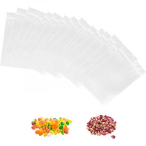 100 Pi&egrave;ces Sachets Zip Transparent, 6 x 4cm Plastiques Sachet Zip, Refermables Transparent Pochette Zip, Pochette Plastique Zip, pour La Cuisine