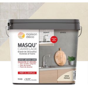 MAISON DECO Enduit Masqu'carrelage et mur MAISON DECO, Gris perle, 9 kg