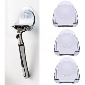 3 x Porte Rasoir Douche, Support Rasoir Douche, Support Rasoir avec Ventouse, Porte Rasoir, Porte Rasoir Douche Ventouse, Razor Holder for Shower,