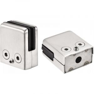 Acier Inox Verre Pince, 2pcs Verre Clip Plat Fond Carr&eacute; Verre Support pour &Eacute;paisseur 8-10mm Verre Balustrade Escalier Main courante Verre Support