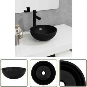 Lavabo Vasque à poser pour salle de bain Verre trempé 30x12 cm Noir 28514