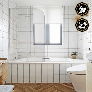 Pare-baignoire pivotant &agrave; 180degr&eacute; pivotant Paroi de douche sanitaire 6mm Nano Repliable glass 2 parties 100x140cm Argent