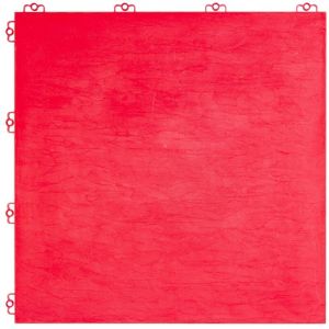 Dalle en plastique rouge fluo &eacute;paisseur 8 mm Dalle effet pierre &agrave; dimensions 38,5 x 38,5 cm Dalle r&eacute;sistante et simple &agrave; poser pour ext&eacute;rieur - Red