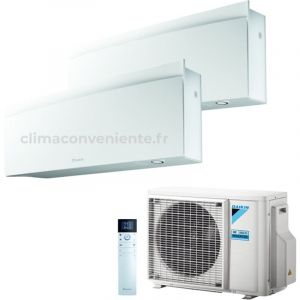 Climatiseur Dual Split Réversible Daikin Emura 3 A+++/A++ 12000 + 12000 BTU Inverter Wi-Fi (2MXM50A + FTXJ35AW + FTXJ35AW)
