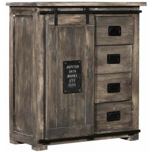 Commode 90x45 Manguier laqu&eacute; Gris RAILWAY 203