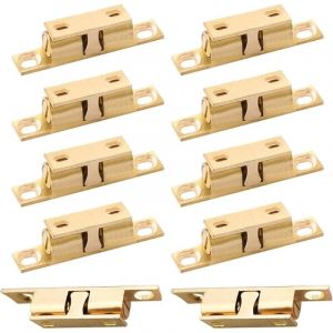 Rouleau &agrave; Billes en Laiton 10 Pi&egrave;ces Double Loqueteau &agrave; Bille, Rouleau Loqueteau Fermeture Pour Armoires Meubles D'armoire