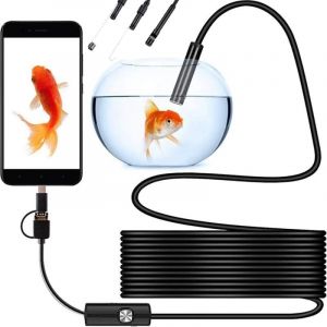 Caméra D'inspection Endoscope hd étanche avec IP67 et 6 led, Type c et usb caméra d'inspection avec crochet lumières et led pour Smartphone Android