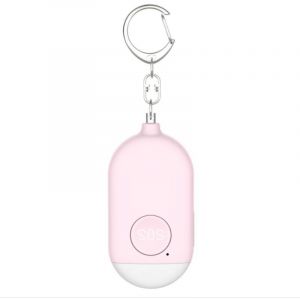 (Blanc)130DB Alarme Personnelle Anti-Agression avec Porte-cl&eacute;,Rechargeables Alarme de Poche avec LED Lampe de Poche Torche Alarme,pour Femme Enfants