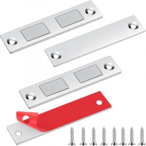 Gabrielle - Aimant Porte Placard, 2 Pièces Ultra Mince Loqueteaux Magnétiques Puissant Aimant de Porte Placard Cuisine Loquet Magnétique Vis Aimant