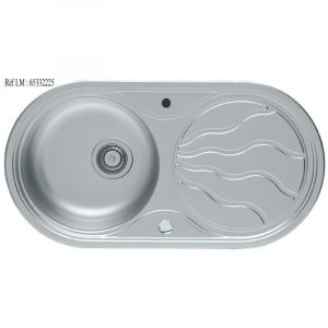 SANS MARQUE Evier à encastrer 1 bac avec égouttoir, inox, gris / argent SUN