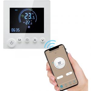 Thermostat de Chauffage par Le Sol, Thermostat de Chauffage, Thermostat D'ambiance Numérique Intelligent, Thermostat Mural, écran lcd Programmable,