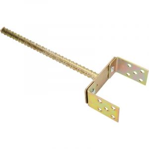 Support de Poteau en u 0-160 mm Ancre de Poteau Réglable Tige de 385 mm à Bétonner Galvanisé Or - Kotarbau