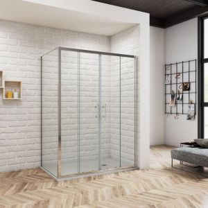 Ocean Sanitaire - Oc&eacute;an Cabine de douche 160x90x190 cm - Porte coulissante + paroi lat&eacute;rale - &Eacute;tanch&eacute;it&eacute; renforc&eacute;e - Montage facile