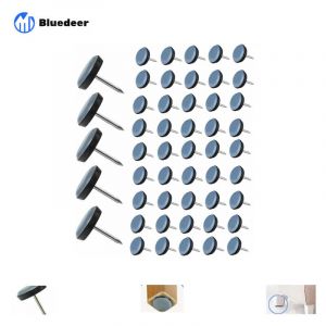 50 Pi&egrave;ces Patin Chaise Teflon &agrave; Clouer 19mm Ronde Patins de Meubles en Teflon Patin de Chaise avec Clou Teflon Patins de Chaise Feutre &agrave; clouer pour