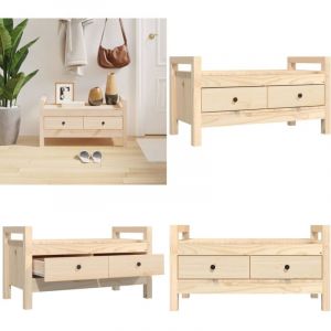 Banc d'entrée 80x40x43 cm Bois de pin massif - Banc D'entrée - Banc Coffre - Meuble D'entrée - Rangement Intérieur - Bois De Pin - Home & Living