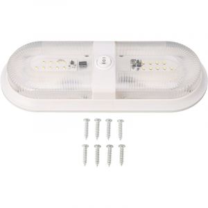 Jeffergarden Plafonnier LED &agrave; Double d&ocirc;me, 560lm, pour camping-car, avec interrupteur, pour remorque, camping-car, 10 &agrave; 24V