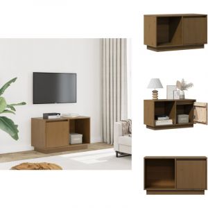 Vidaxl - Meuble tv Marron miel 74x35x44 cm Bois de pin massif - Meuble Tv - Meuble Tv Bois - Meuble Tv Moderne - Meuble Tv Design - &Eacute;tag&egrave;re Murale