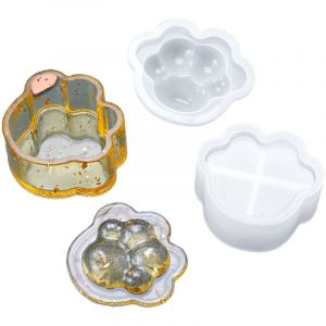 Moule en r&eacute;sine en forme de patte de chat, moule &eacute;poxy pour bricolage, moule en silicone pour ranger de petits objets...