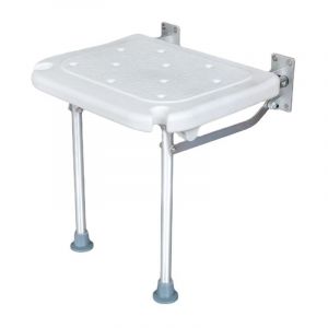 Aiperq - Banc de douche pliant, siège de bain rabattable mural, tabouret de chaise de salle de bain, avec fente pour pomme de douche