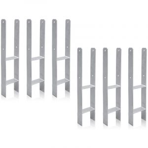 Hengda - swanew 6 x Ancrage h Support de poteau Ancrage de poteau galvanisé à chaud 600MM Ancrage de poteau h 91MM