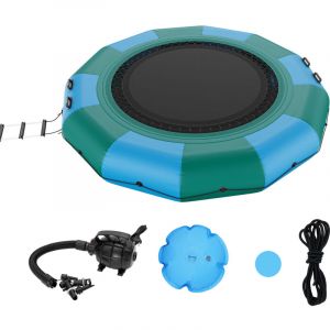 Mophorn - vevor Trampoline Aquatique Gonflable, Trampoline sur l'Eau 367x60 cm, Plate-forme de Natation Portable avec Echelle et Pompe a Air
