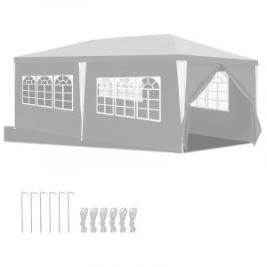 Einfeben Tente Pavillon Tente de Jardin – Pavillon de jardin, kiosque à bière pour les marchés et les fêtes, idéal pour les mariages 3x6m Blanc