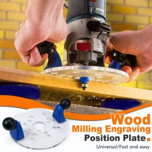 Plaque de base en acrylique pour d&eacute;fonceuse en PVC transparent pour le travail du bois - Panneau de positionnement - Plaque de base en acrylique