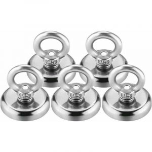 Aimant Neodyme, 32mm Aimant Puissant 35kg force de traction aimant puissant rond magn&eacute;tique n&eacute;odyme (5 pcs)