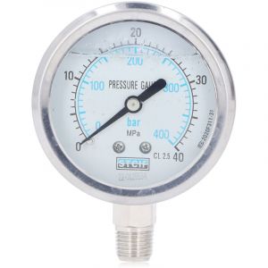 TONYSA Manom&egrave;tre de pression d'eau, manom&egrave;tre NPT 1/4 pouce, manom&egrave;tre de pression de gaz, d'huile et d'eau, plage de mesure 0 &agrave; 40 Mpa